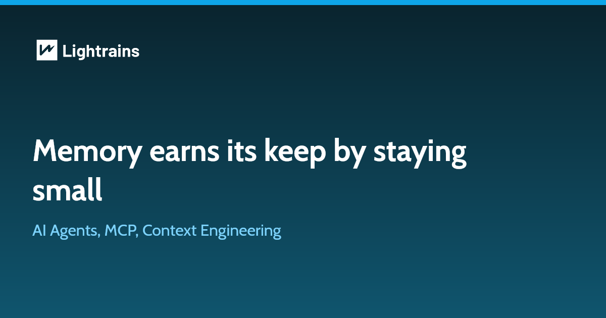 Give your agent long-term memory without blowing the context window