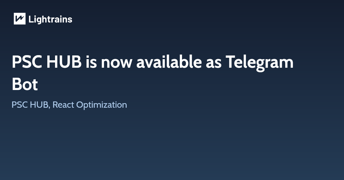 PSC HUB is now available as Telegram Bot