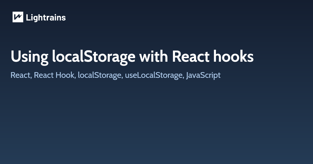 Using localStorage with React hooks