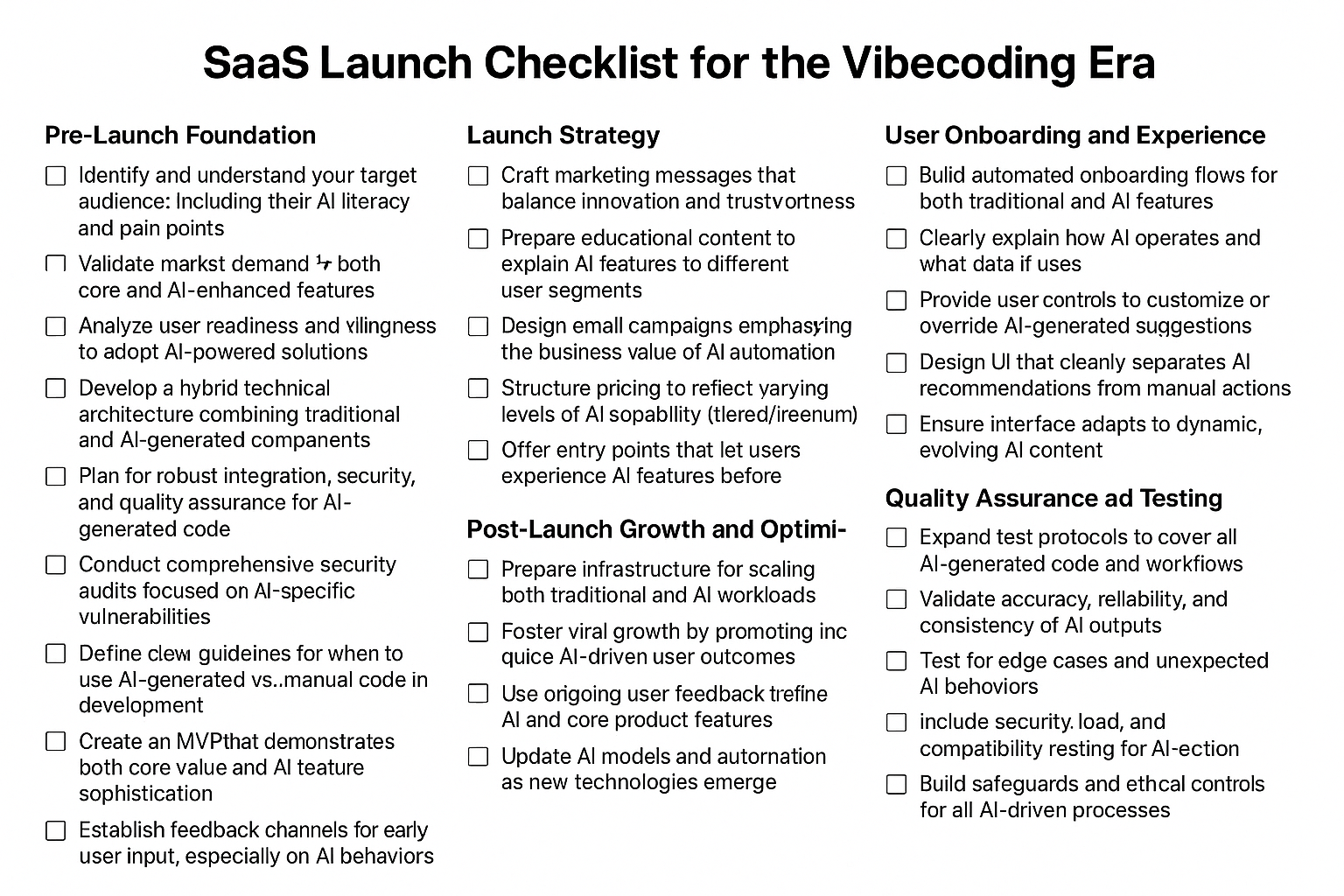 SaaS Launch Checklist for the Vibecoding Era